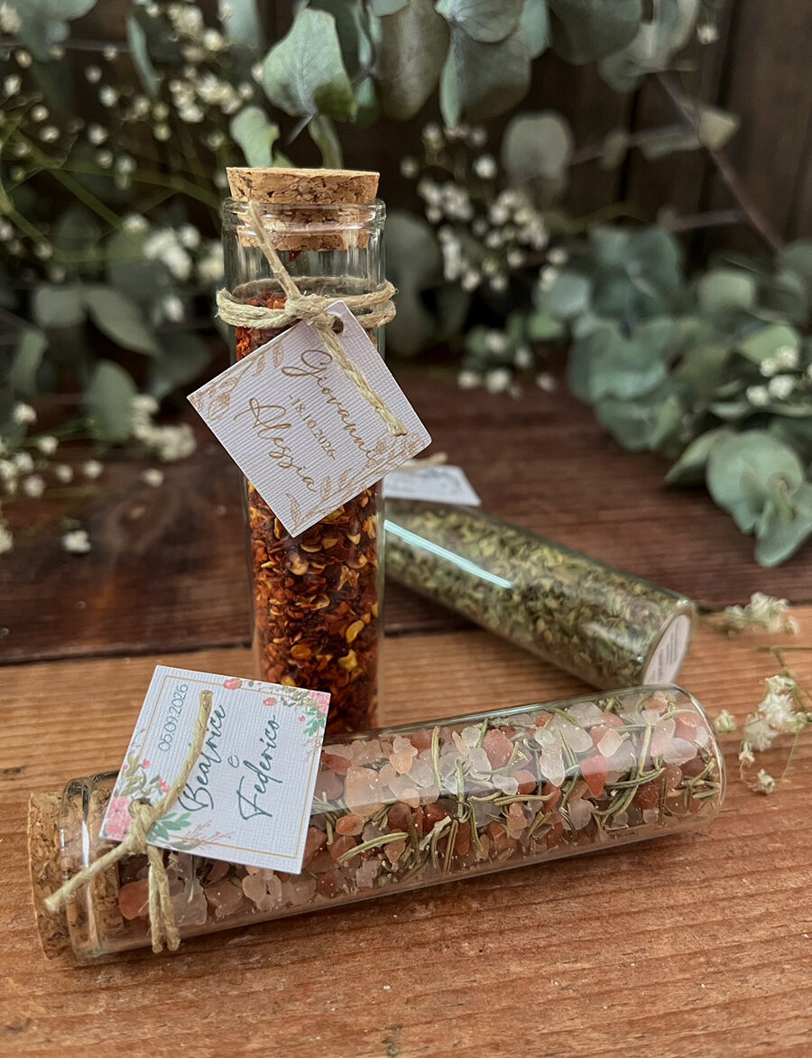 Fialette Segnaposto “Big Spicy” – Spezie in vetro matrimonio