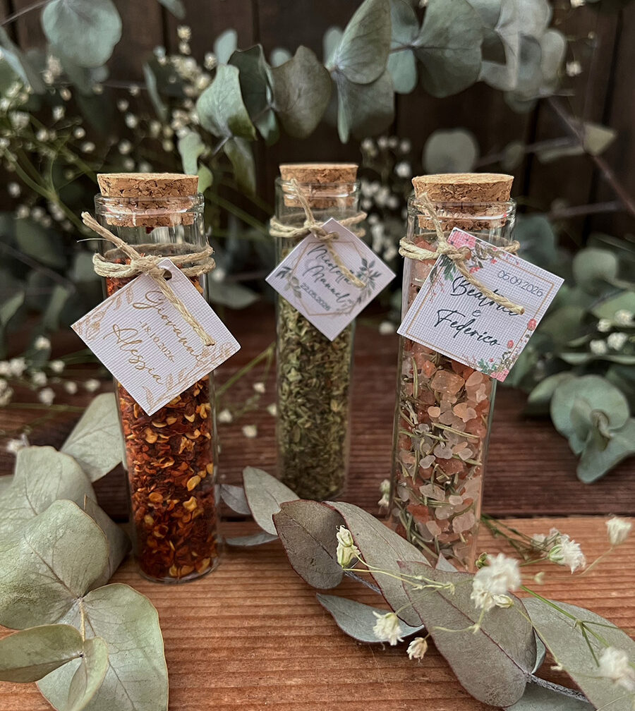 Fialette Segnaposto “Big Spicy” – Spezie in vetro matrimonio - immagine 3