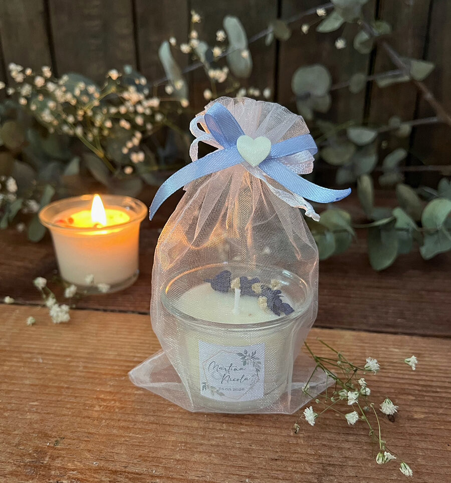 Segnaposto in cera di soia “Bloom” – candela botanica matrimonio - immagine 2