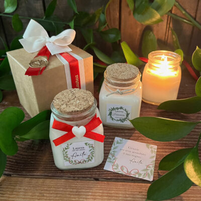 Candela Laurea Shabby – Bomboniera profumata in cera di soia
