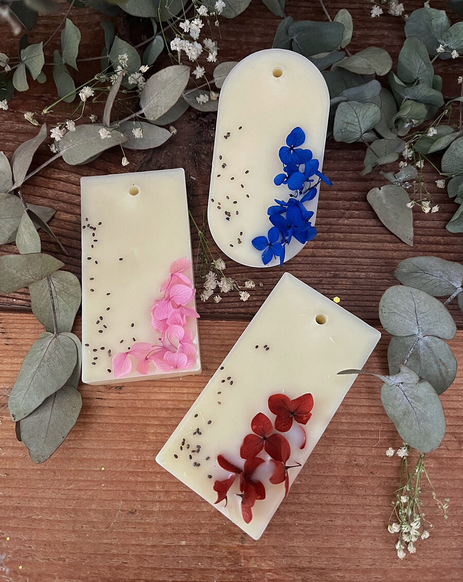 Tavoletta botanica profumata in cera di soia – Segnaposto Matrimonio - immagine 4