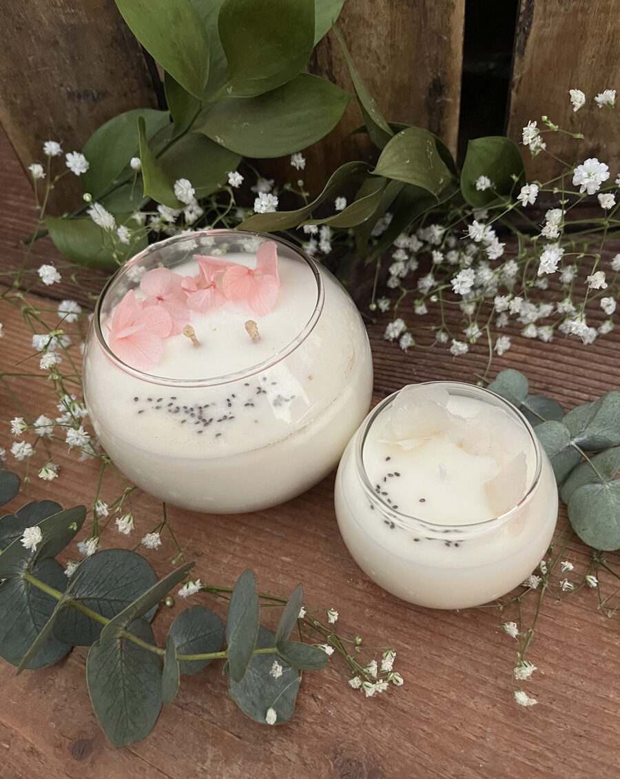 Candela Botanica Boule in cera di soia – Bomboniera Profumata Matrimonio - immagine 3
