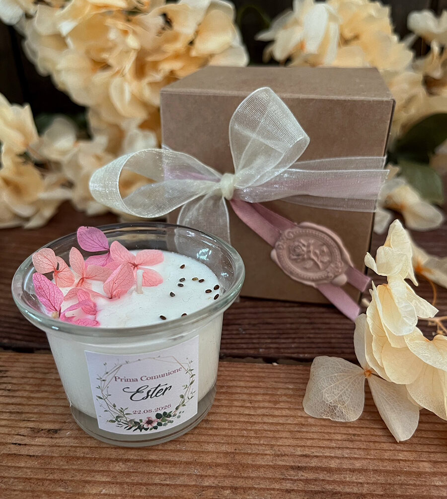 Candela Bloom – Bomboniera botanica per Comunione e Cresima