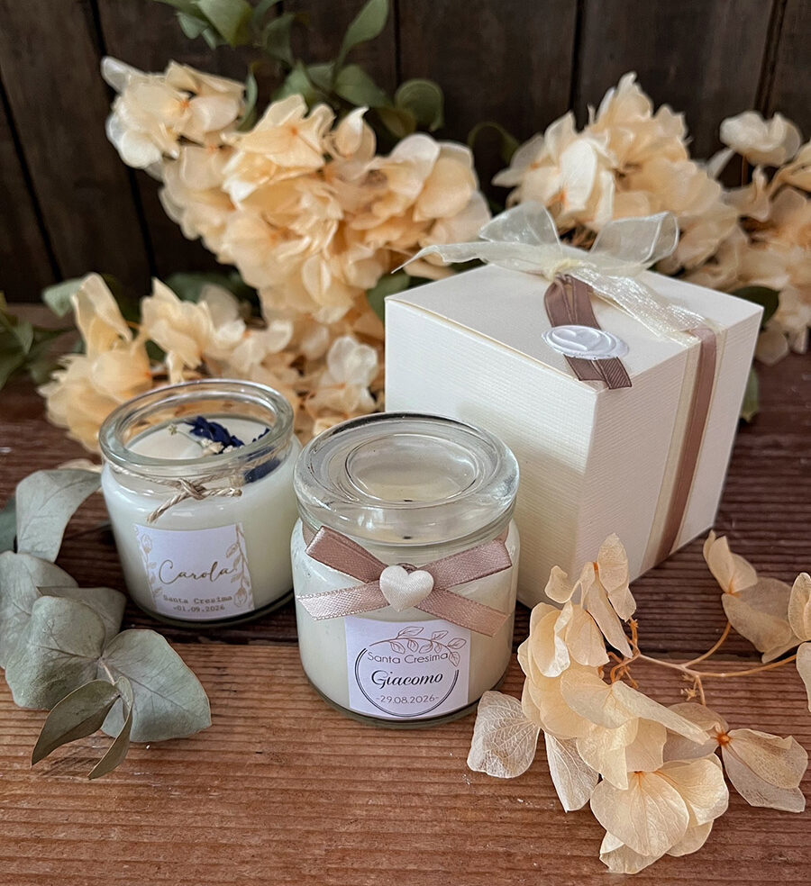 Candela Comunione e Cresima Pure – Bomboniera in cera di soia