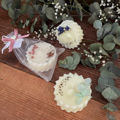 Segnaposto in cera di soia “Juliet” – candela  botanica matrimonio