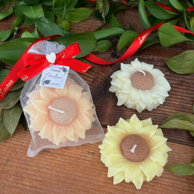 Segnaposto Laurea – Candela Girasole in cera di soia profumata